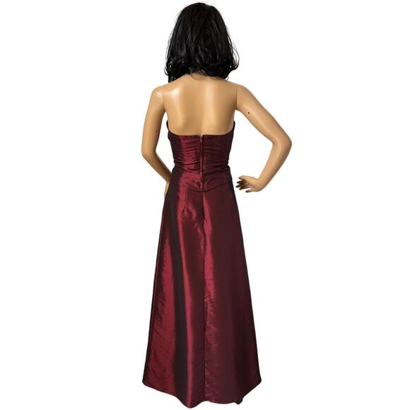 Vtg Y2K  Zum Zum Niki Livas wine Taffeta Iridescent Skirt & sequin halter Top XS - Picture 5 of 16